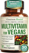 Vegan Multivitamin for Men and Women with Vitamins and Chelated Minerals for Energy Focus and Immune Health – Premium Daily Womens and Mens Multivitamins &amp Multiminerals – 90 Tablets