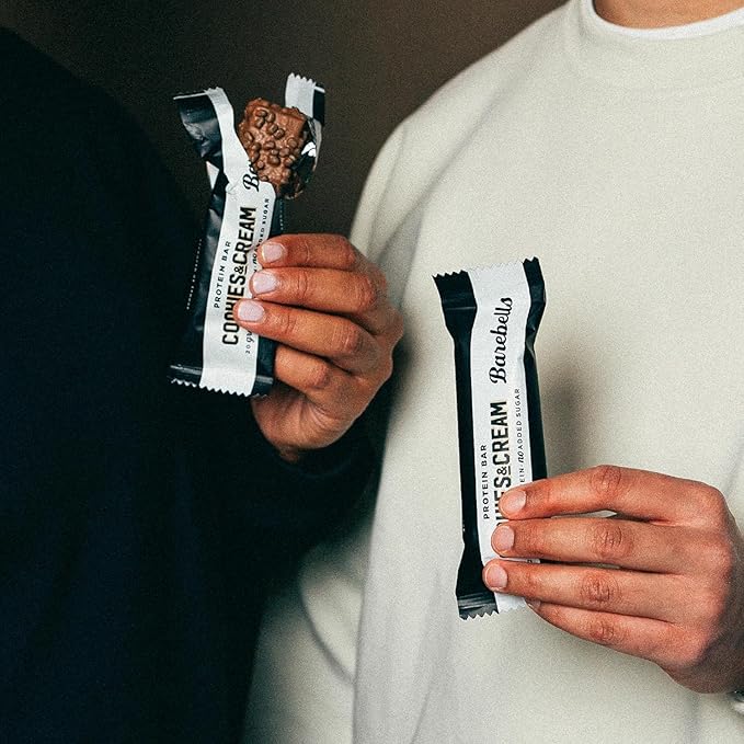 Barebells Cookies &amp Cream Cookie &amp Caramel Bundle - 24 Count 20g High Protein Treats - Chocolate Nutrition Bar with 1g Total Sugars - On-The-Go Breakfast or Post-Workout