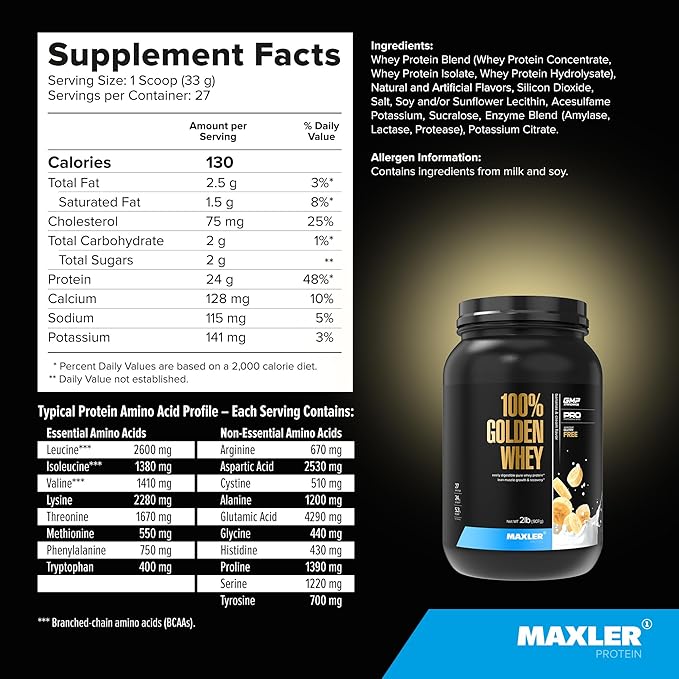 Maxler 100% Golden Whey Raspberry Cheesecake and Bananas &amp Cream Bundle