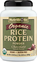 NutriBiotic Certified Organic Rice Protein Chocolate 22.9 Oz | Low Carbohydrate Vegan Protein Powder | Raw Certified Kosher &amp Keto Friendly | Made Without Chemicals GMOs &amp Gluten | Easy to