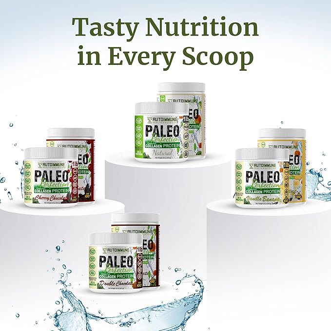 Paleo Perfection Natural Grass Fed Beef Collagen Protein Powder for Men &amp Women w/ Apple Fiber Carrot Broccoli - 300g Paleo Keto SCD AIP Protein Powder &amp Superfood Blend - Unflavored Uns