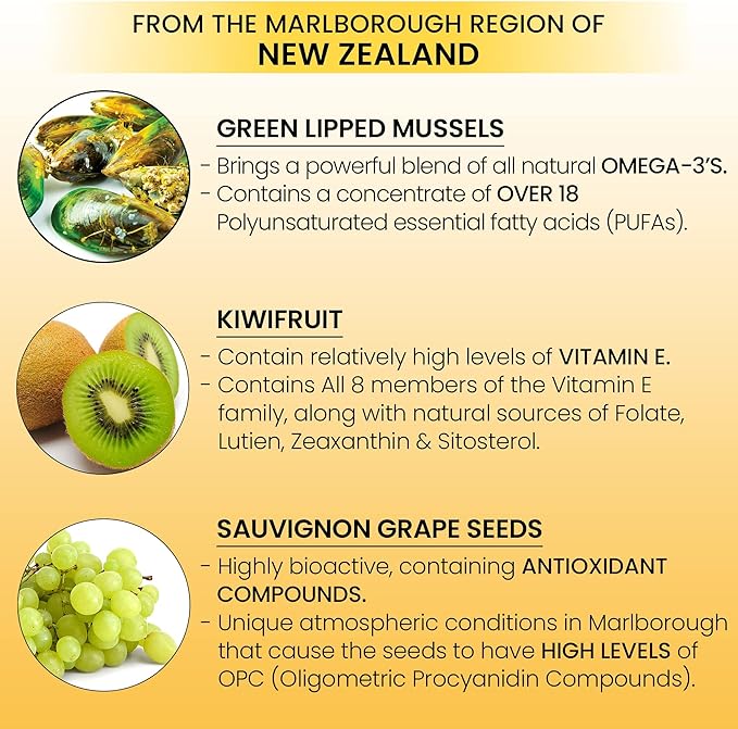 Omega 3 New Zealand Green Lipped Mussel Oil Soft gels for Joint Support and Mobility Heart &amp Immune Support No Fishy Aftertaste 6-Pack 360Soft gels 2-Soft gels Per Day 180 Day Supply