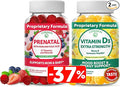 Lunakai Prenatal and Vitamin D3 Gummies Bundle - Pregnancy Multivitamin Gummy with Iron &amp Folic Acid - Immunity Bone and Mood Support Supplement for Adults