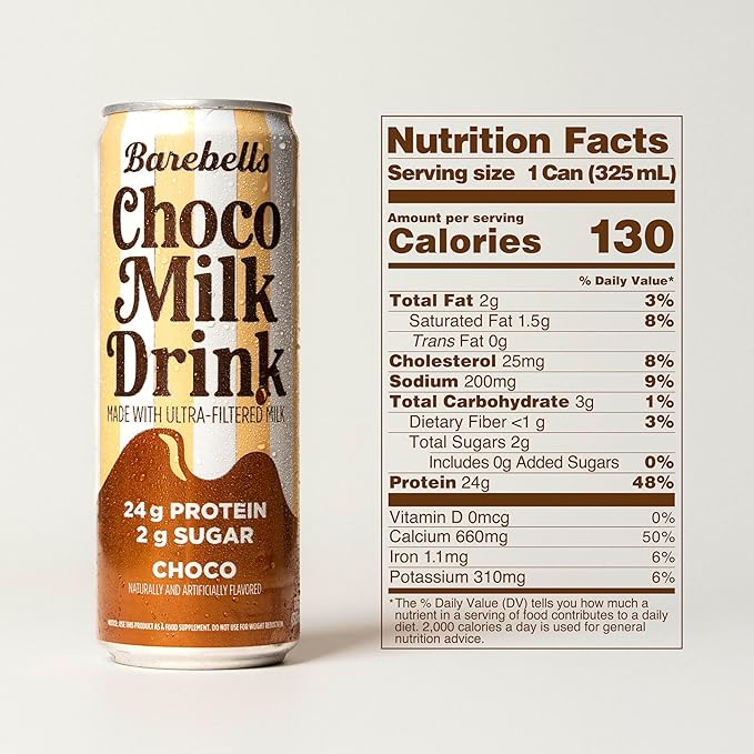 Barebells Choco Milk Drink – 24g Protein No Added Sugar* High Protein Chocolate Shake Ultra-Filtered Milk Ready-to-Drink – 11.2 fl oz (330ml) 12 Count
