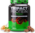 Nutrology TRIPACT Vegan Protein Powder - Organic Pea Rice &amp Pumpkin Protein BCAAs &amp Glutamine Plant-Based Meal Replacement Shakes for Muscle Recovery &amp Immunity Chocolate Peanut Butter