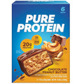 Pure Protein Bars High Protein Nutritious Snacks to Support Energy Low Sugar Gluten Free Chocolate Peanut Butter 1.76 Oz (Pack of 6)