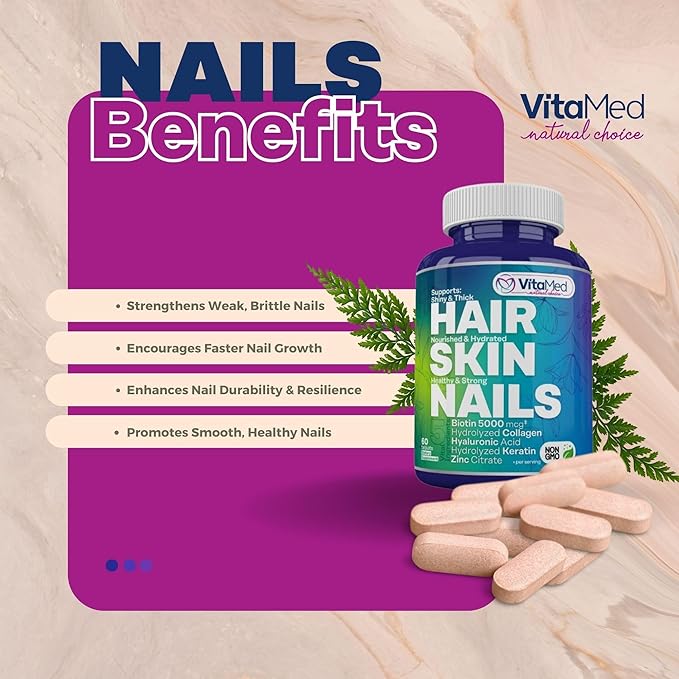 VitaMed Wellness Combo – Vita Forte Vegan Multivitamin + Hair Skin &amp Nails | Complete Daily Nutrition for Energy Immunity Radiant Skin &amp Hair – Halal Non-GMO Made in USA (2 Bottles Bundl