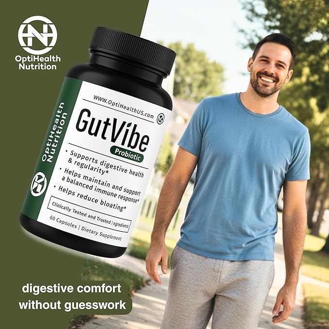 GutVibe™ Probiotic with S. boulardii &amp B. infantis – 4-Strain Formula 22B CFU – Supports Digestion Gut Health &amp Occasional Bloating for Women &amp Men – 60 Capsules 30-Day Supply