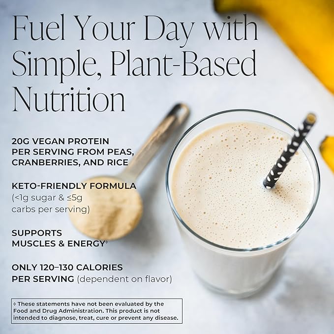 Arbonne FeelFit Pea Protein Powder – Vanilla Flavor Vegan Protein Powder – Plant-Based Nutrition Supplement for Smoothies Shakes &amp Post-Workout Recovery Support – 30 Servings
