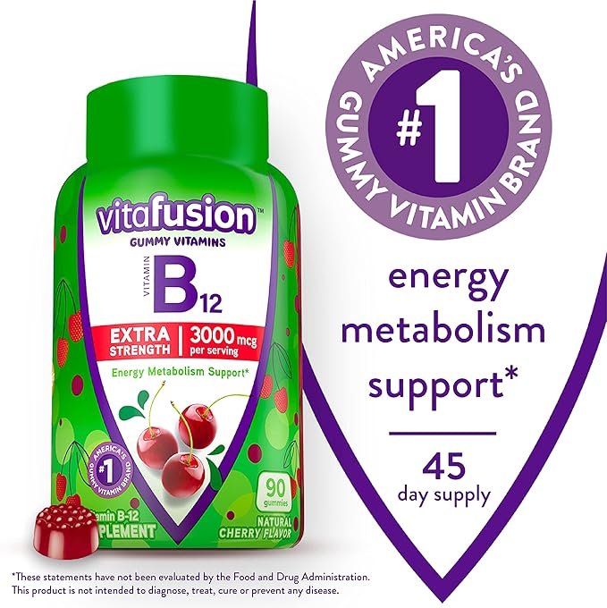 Vitafusion Gorgeous Hair Skin &amp Nails Multivitamin Plus Biotin Vitamin B12 Cherry Gummies for Energy Metabolism Support 135ct &amp 90ct