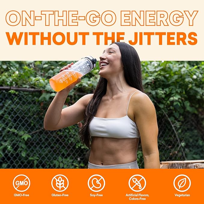 EBOOST Super Powder Drink Mix - Orange 0.2 oz 20 Pack Hydration Energizer Electrolytes Powder - 13 Vitamins &amp Minerals - 110 mg Caffeine - 0 Added Sugar - No Artificial Flavors or Sweeteners