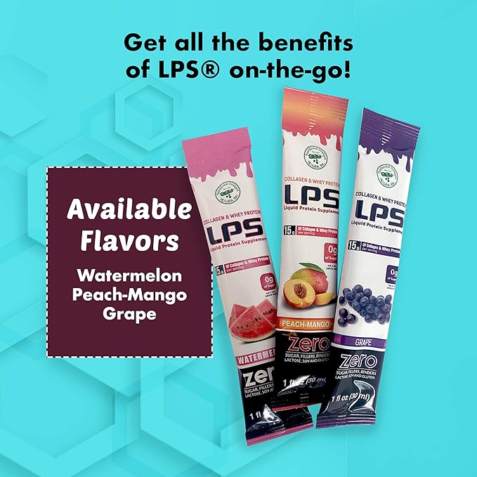 Lps Liquid Collagen &amp Whey Protein Supplement - Sugar-Free Dye-Free Non-Gmo Drink - Hydrolyzed Collagen &amp Whey Peptides Promotes Healthy Skin &amp Hair For Men &amp Women Watermelon 32 F