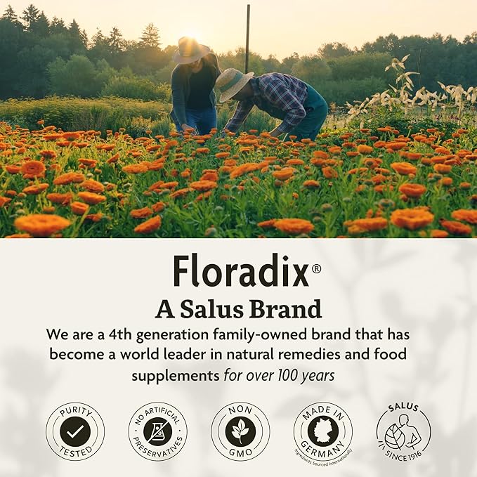 Floradix Calcium Magnesium Liquid Mineral &amp Vitamin Formula - Bone Support Supplement with Calcium Magnesium Vitamin D &amp Zinc - Vegetarian &amp Non-GMO - 16.9 fl oz