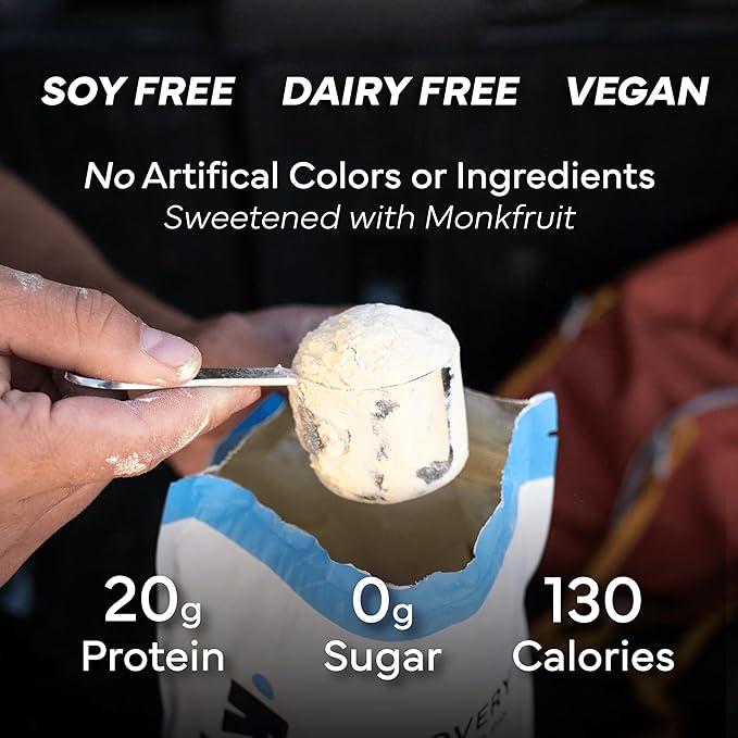 Recovery Plant Based Protein Powder Vanilla Flavor - 20g Complete Vegan Protein 0g Sugar 120 Calories Supports Muscle Recovery &amp Strength Dairy Free Gluten Free (1.75 lb)