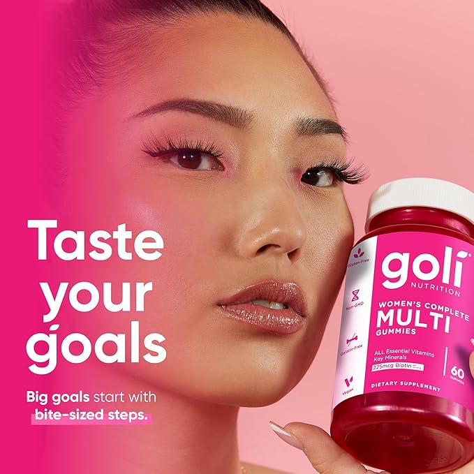 Goli Women's Multi Gummies - Complete Daily Multivitamin with All 13 Essential Vitamins Biotin Zinc - Supports Hair Skin Nails Immune System - Vegan Non-GMO - 60 Count (2 Pack)