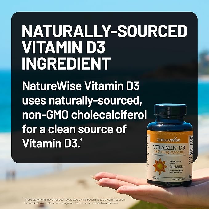 NatureWise [1] Vitamin D3 5000iu + Organic Olive Oil - 360 Mini Softgels[360-Day Supply] + (Pack of 2) Omega3 Fish Oil 1000mg + Vitamin E - Wild-Caught - 360 Softgels[180-Day Supply]