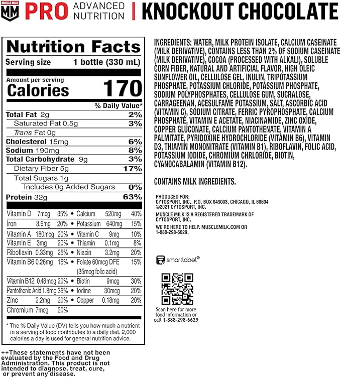Muscle Milk Pro Advanced Nutrition Protein Shake &amp Genuine Shake Strawberry 11.16 Fl Oz Bottles (Pack of 12)