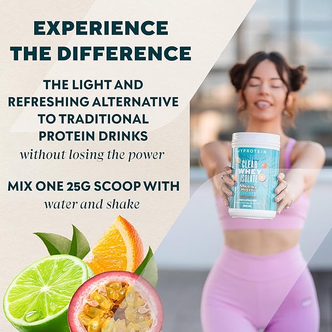 Myprotein Clear Whey Isolate Protein Powder 20 Servings (1.1lbs) Fruity Mike and IKE Caribbean Punch Drink Mix 20g Protein per Serving Daily Drink for Superior Performance