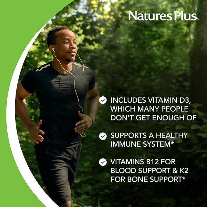 NaturesPlus Source of Life GOLD Multivitamin Liquid - 30 oz - With Vitamins D3 B12 &amp K2 - Blood Bone &amp Immune Support - Vegetarian &amp Gluten Free - 30 Servings