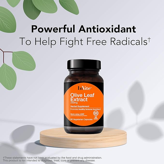 Invite Health Olive Leaf Extract - Provides Nutritional Support for Healthy Immune System - 30 Day Supply - 60 Vegetarian Capsules (1)