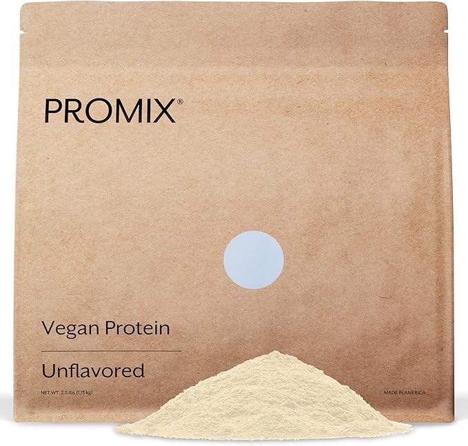 ProMix Nutrition Plant-Based Vegan Protein Powder Unflavored - Pea Protein &amp Vitamin B-12 - ­Post Workout Fitness &amp Nutrition Shakes Smoothies Baking &amp Cooking Recipes - 2.5 Pound (Pack
