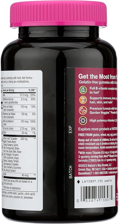 Nature's Way Alive!a Womenas Premium Gummy Multivitamin Fruit and Veggie Blend 75 Gummies