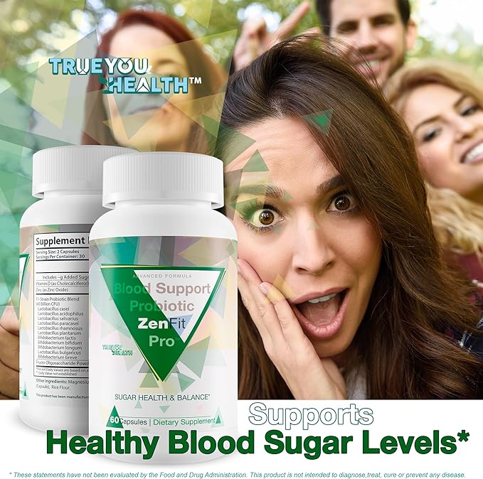 Blood Support Probiotic Zenfit Pro - Our Best Probiotic Blood Support Supplement - Promote Sugar Health &amp Blood Balance - Blood Support Pills - Probiotic Blood Capsules - Sugar Health Blood Health