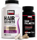 Force Factor Hair Growth Accelerator Multivitamin for Women &amp Men with Lustriva Biotin Horsetail &amp Vitamins A B12 C D &amp E for Thicker Hair Healthier Skin &amp Nails + Saw Palmetto