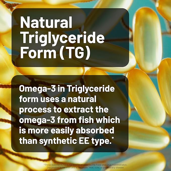 NatureWise Quadruple Strength Omega 3 Fish Oil 4080mg- Natural TG Form + Wild Caught - 2450mg Omega 3 + 1350mg EPA 900mg DHA - Burpless - Non-GMO &amp USA Manufactured - 120 Softgels[40 Day Supply]