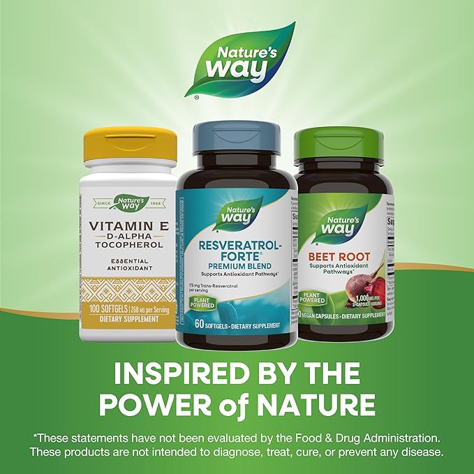 Nature's Way Resveratrol-Forte Protects from Free Radicals* 60 Softgels