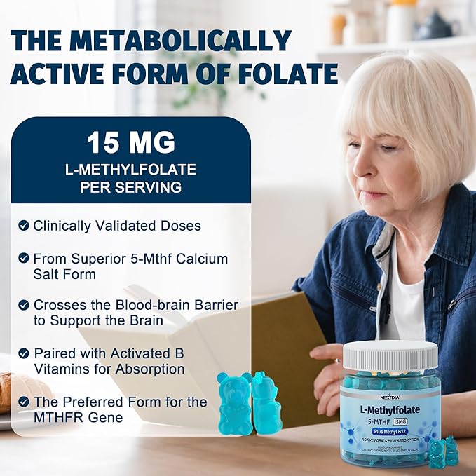 GABA 500 mg + L-MethylFolate 15mg Gummies 4 Pack