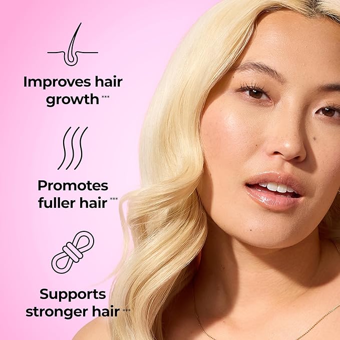 HUM Hair Strong Daily Hair Growth Gummies with Biotin Zinc Vitamin B12 to Support Growth Folic Acid &amp Vitamin B12 Gummy Vitamins for Healthy Hair Support for Women and Men 60 Gummies