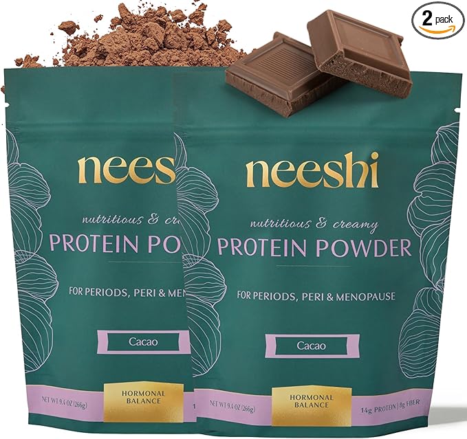Nourishing Protein Blend for Hormonal Balance - Vegan Gluten-Free Organic Cacao Protein Powder - Supports PMS &amp Menopause Relief - Women’s Vegan Protein - 2 Week Supply