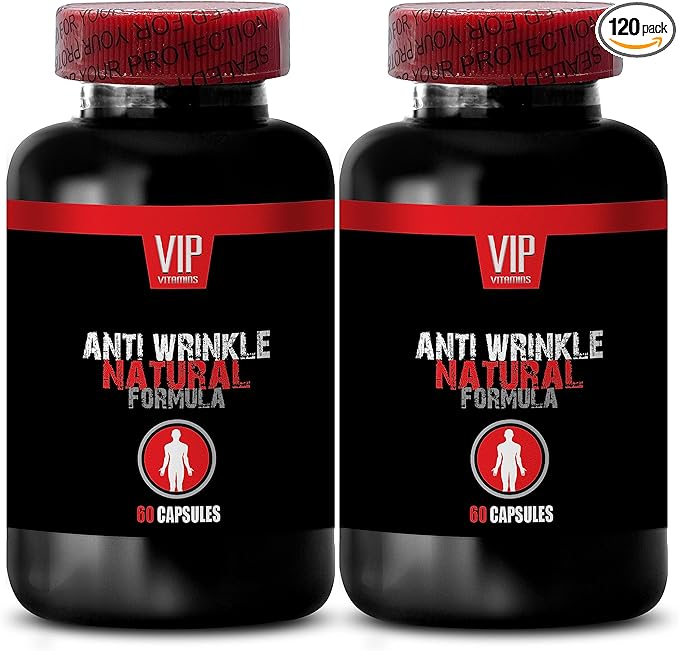 Anti-Wrinkle - Vitamin C Skin Smoother Support Grape Seed Support Hydrolyzed Collagen Trans-Resveratrol Complex Aloe Vera Care Hyaluronic Acid Wrinkle Green Tea Leaf Complex 2Bot