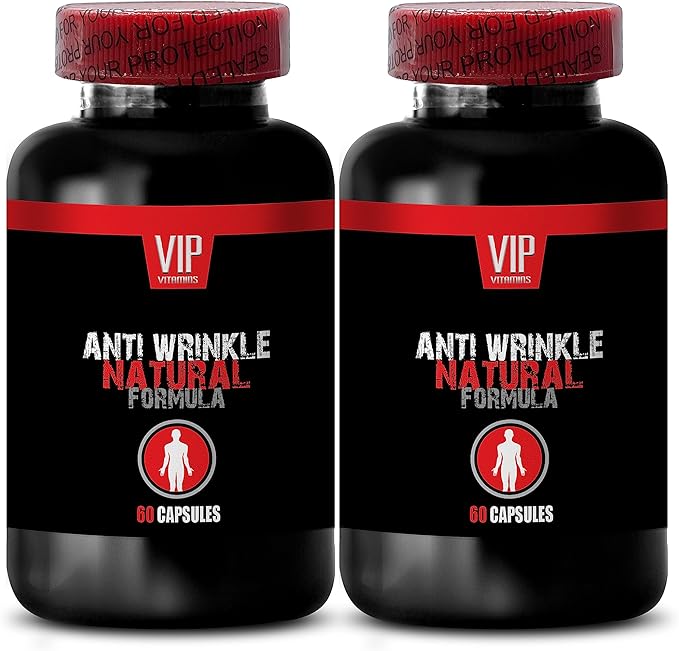 Anti-Wrinkle Complex - Turmeric Root Vitamin A Complex for Skin Smoothness Green Tea Leaf Anti-Aging Anti-Wrinkle Tea &amp Seed Niacin Vitamin E Hydrolyzed Collagen Firming Complex 3Bot