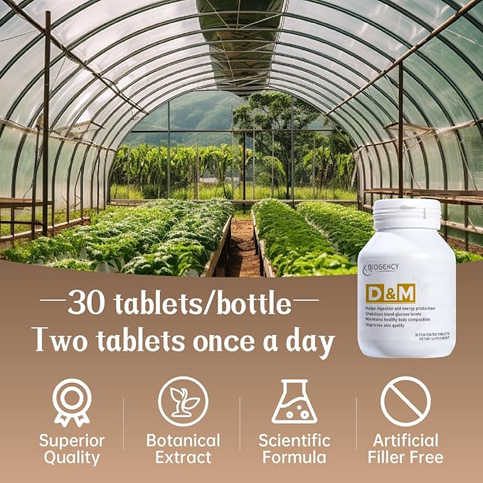 D&ampM 2 Pack 30 Count Skincare Support Supplement - Helps Digestion and Energy Production Maintains a Healthy Body Improves Skin Quality with Folic Acid Vitamin B1 B2 B7