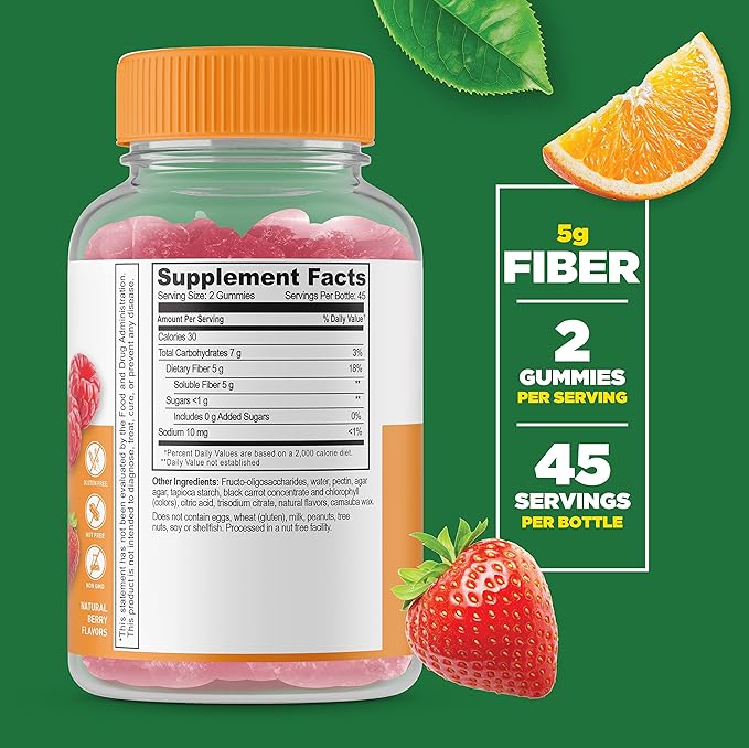 Lifeable Prebiotic Fiber 5g + Collagen &amp Biotin Gummies Bundle - Great Tasting Vitamin Supplement Gluten Free GMO Free Chewable Gummy