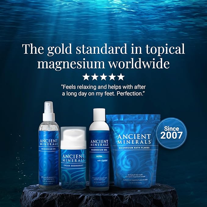 Ancient Minerals Magnesium Lotion Goodnight night cream contains melatonin with magnesium chloride and OptiMSM a topical nighttime moisturizing lotion(2.5oz)