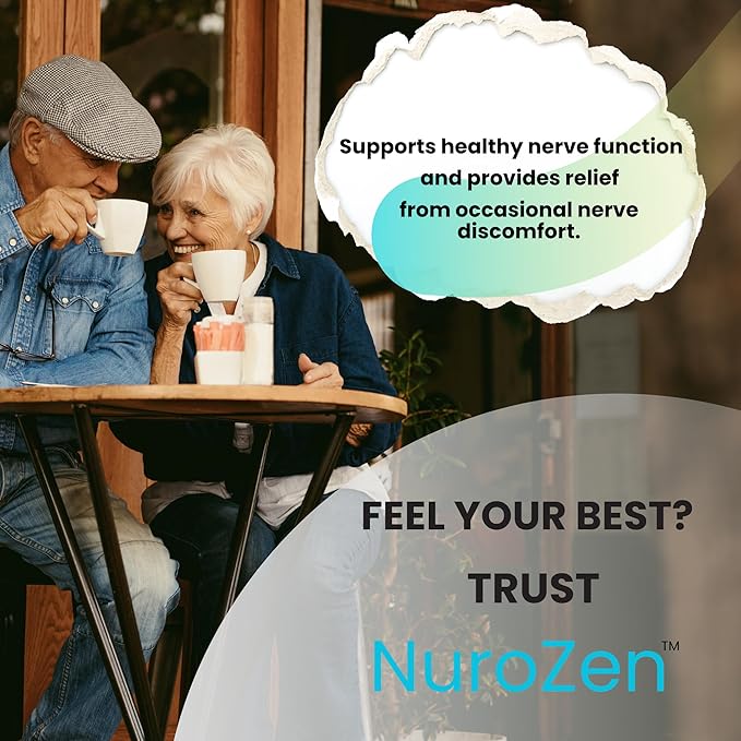 NuroZen Nerve Support Supplement – Alpha Lipoic Acid B1 B6 B12 Pureblend of MSM Turmeric – Advanced Neuropathy Support Formula for Nerve Health