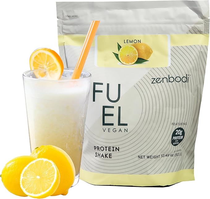 Fuel Vegan Protein Powder Lemon - 21g of Protein Each Serving Delicious Plant-Based Blend for Muscle Growth Crafted from Pea with Vegan D3 No Artificial Flavors Gluten-Free