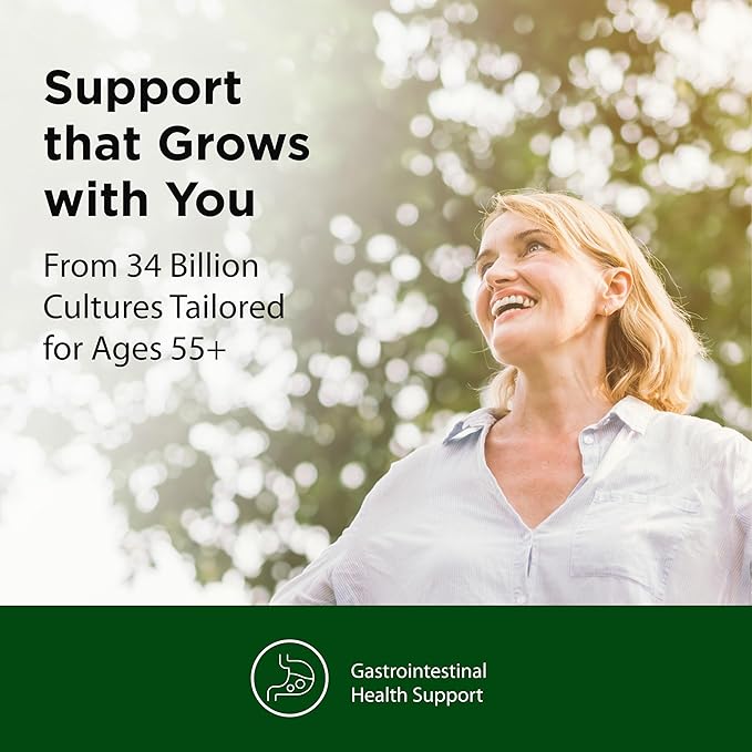 Flora - Advanced Adult's Blend Probiotic Seven Senior-Specific Strains Gluten Free Raw Probiotic with 34 Billion Cells 30 Capsules