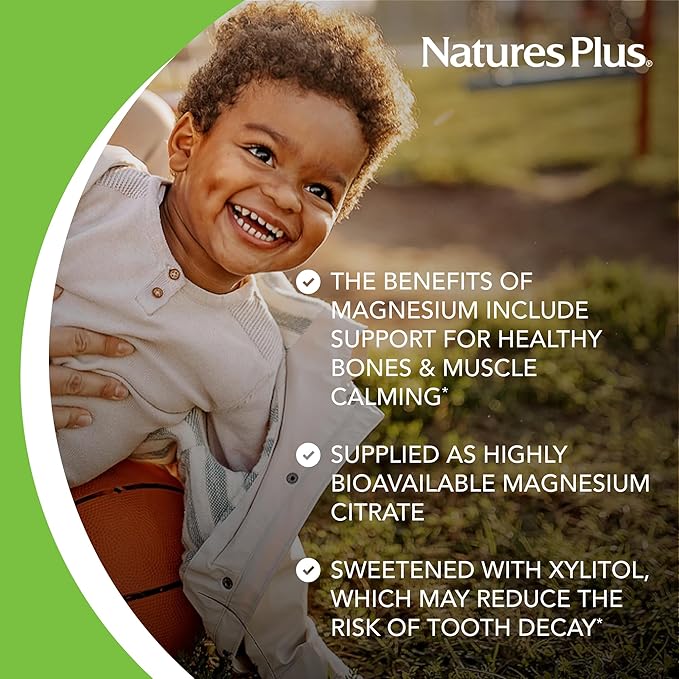 NaturesPlus Animal Parade MagKidz Natural Cherry Flavor - 90 Animal-Shaped Chewable Tablets - Pack of 2 - Bone &amp Muscle Health Support - Non-GMO Vegan Gluten Free Sugar Free - 90 Total Servin