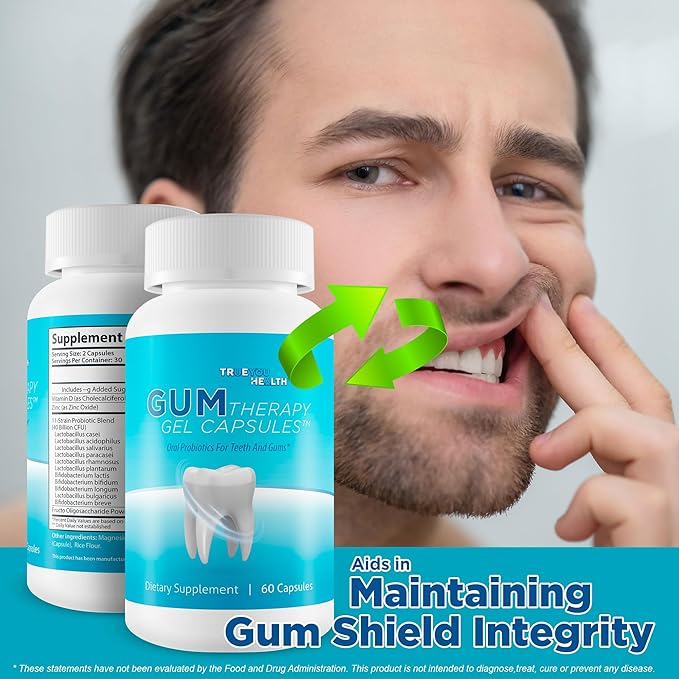 Gum Therapy Gel Capsules - Our Best Gum &amp Teeth Support Probiotic - Oral Dental Probiotics Gum Health Supplements - Gum &amp Teeth Probiotic - Our Best Oral Probiotics for Teeth and Gums - Gum Su