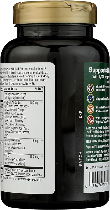 Nature's Way Nature's Way Alive! Calcium Bone Formula Max Absorption Plant Source Calcium 180 Tablets 180 Count