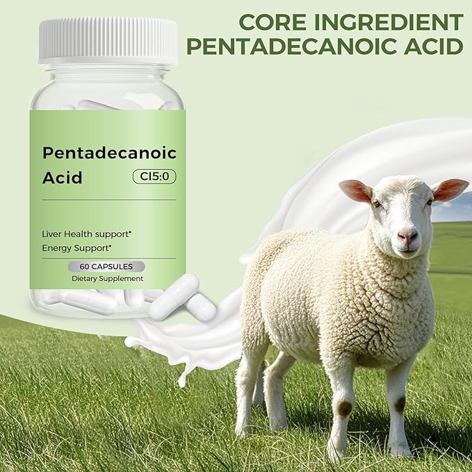 Pentadecanoic Acid C15:0 Supplement Supports Immune Health &amp Mitochondrial Health - 60 Capsules