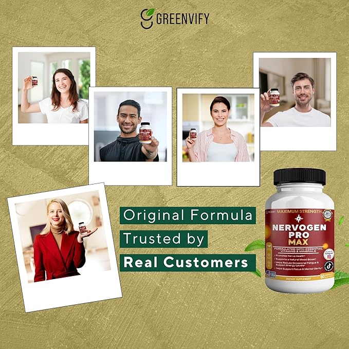Nervogen Pro Max Nerve Health Support Supplement with B Vitamins 60 Capsules 30-Day Supply (2)