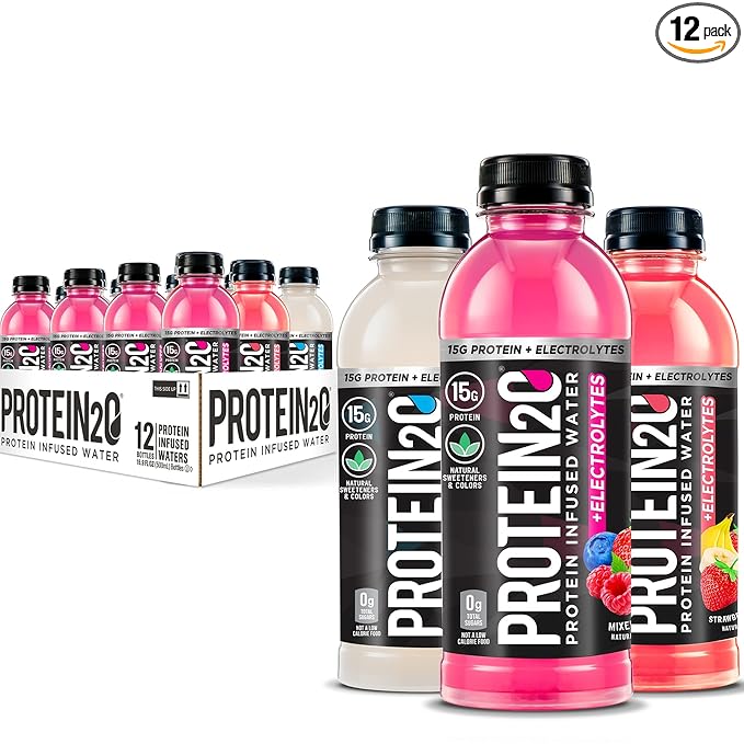 Protein2o 15g Whey Protein Isolate Infused Water Plus Electrolytes Sugar Free Sports Drink Ready To Drink Gluten Free Lactose Free Electrolyte Variety Pack 16.9 fl oz Bottle (12 Count)