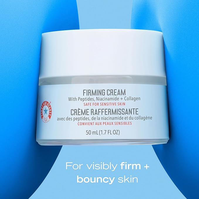 First Aid Beauty - Firming Collagen Cream with Peptides &amp Niacinamide Ultra-Rich Plumping Moisturizer Hydrates &amp Visibly Firms Non-Comedogenic Safe for Sensitive Skin 3.5 oz