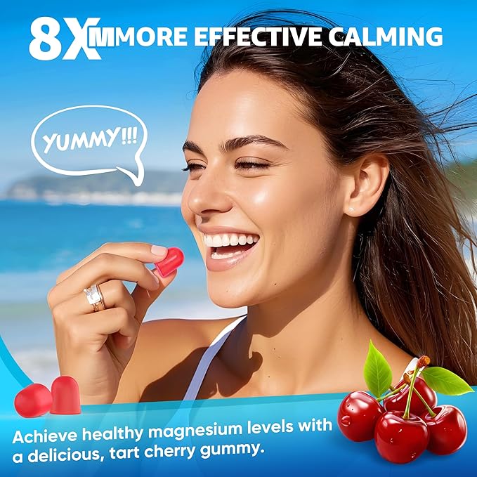 Magnesium Complex Gummies 400mg | as 8 Forms of Magnesium Glycinate Malate Citrate Taurate Oxide &amp More | w/Ashwagandha Extract D3 &amp B12 Supports for Calm Zzz Mood Muscle Cramp - Vegan