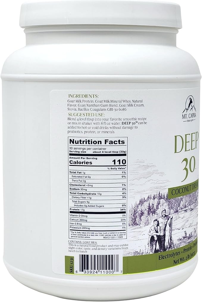 Mt. Capra Deep 30 Coconut + Capra Mineral Whey + Clean Minerals with Collagen Peptides Bundle